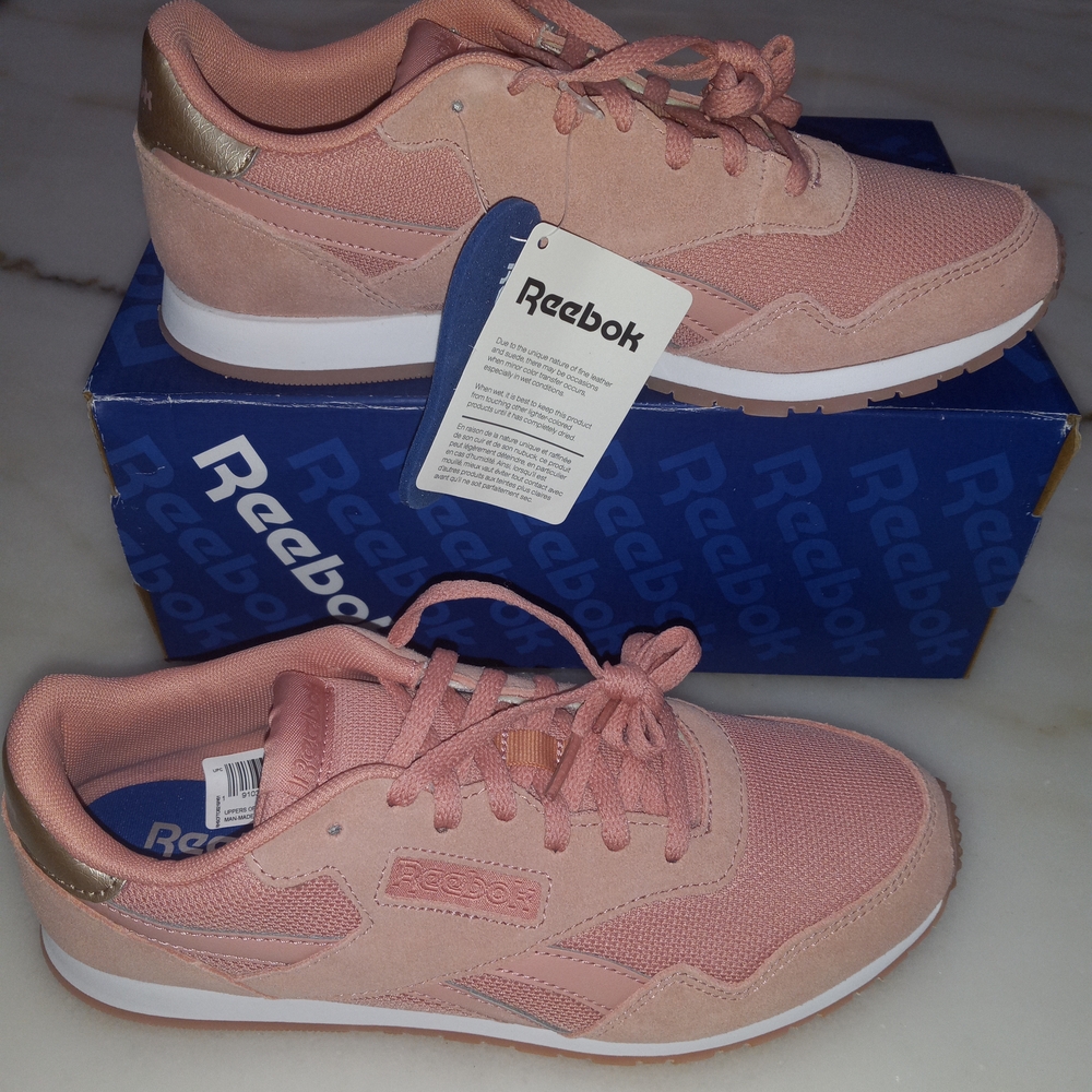 Reebok Blush Pink and Gold Sneakers